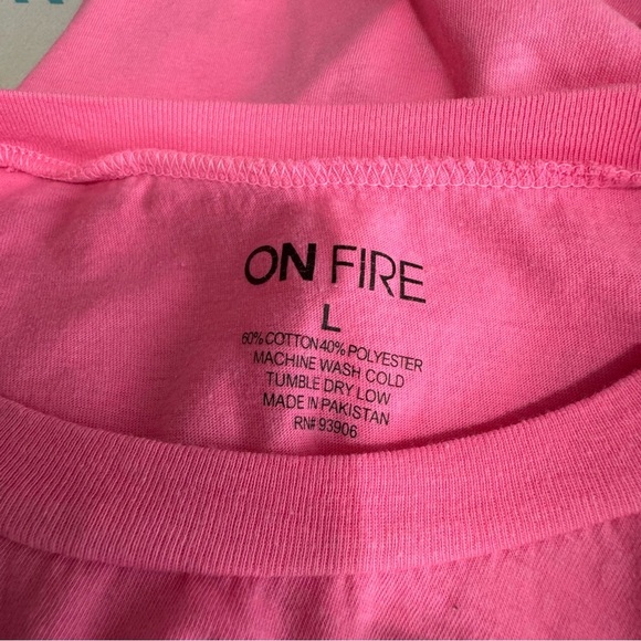 On Fire Pink #No Excuses Cut-Off Muscle Tank Cropped Top - Picture 4 of 4